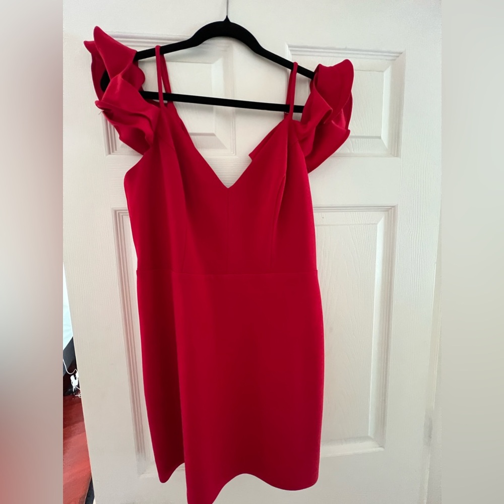Crystal Doll red off the shoulder dress, size 13